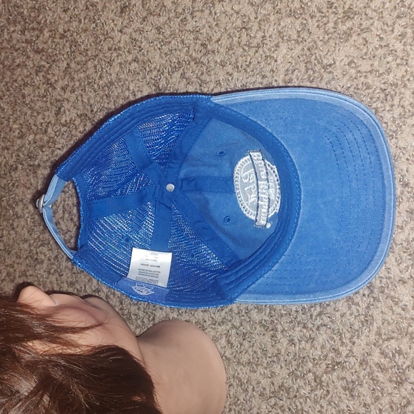 Pabst Blue Ribbon Beer Embroidered Blue Trucker Mesh Strapback Hat - Picture 7 of 9